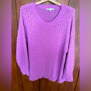 Fushia Cable Knit Sweater Size XL